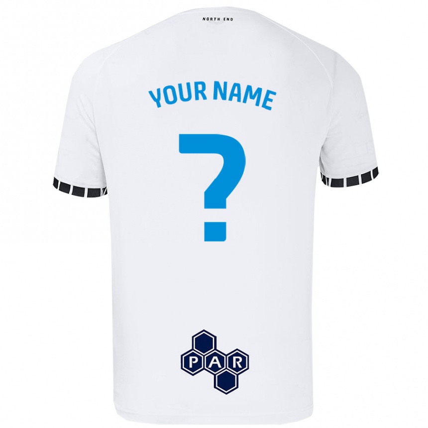 Kids Football Your Name #0 White Home Jersey 2024/25 T-Shirt Uk