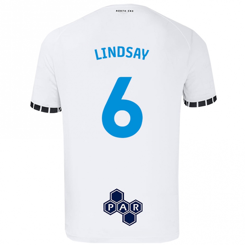 Kids Football Liam Lindsay #6 White Home Jersey 2024/25 T-Shirt Uk