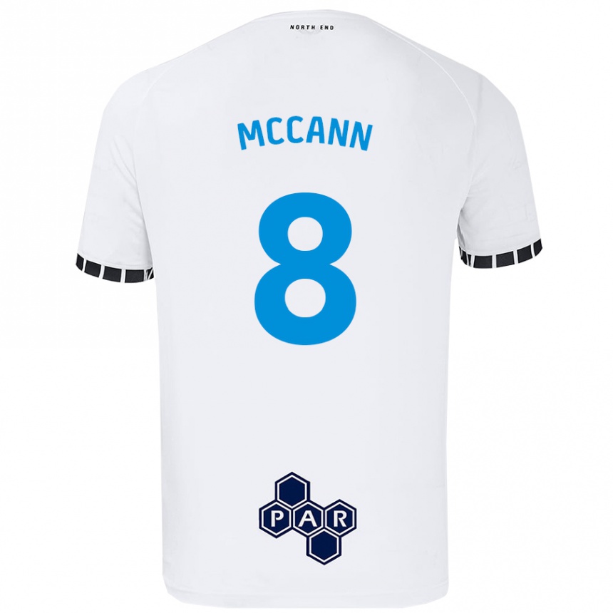 Kids Football Ali Mccann #8 White Home Jersey 2024/25 T-Shirt Uk