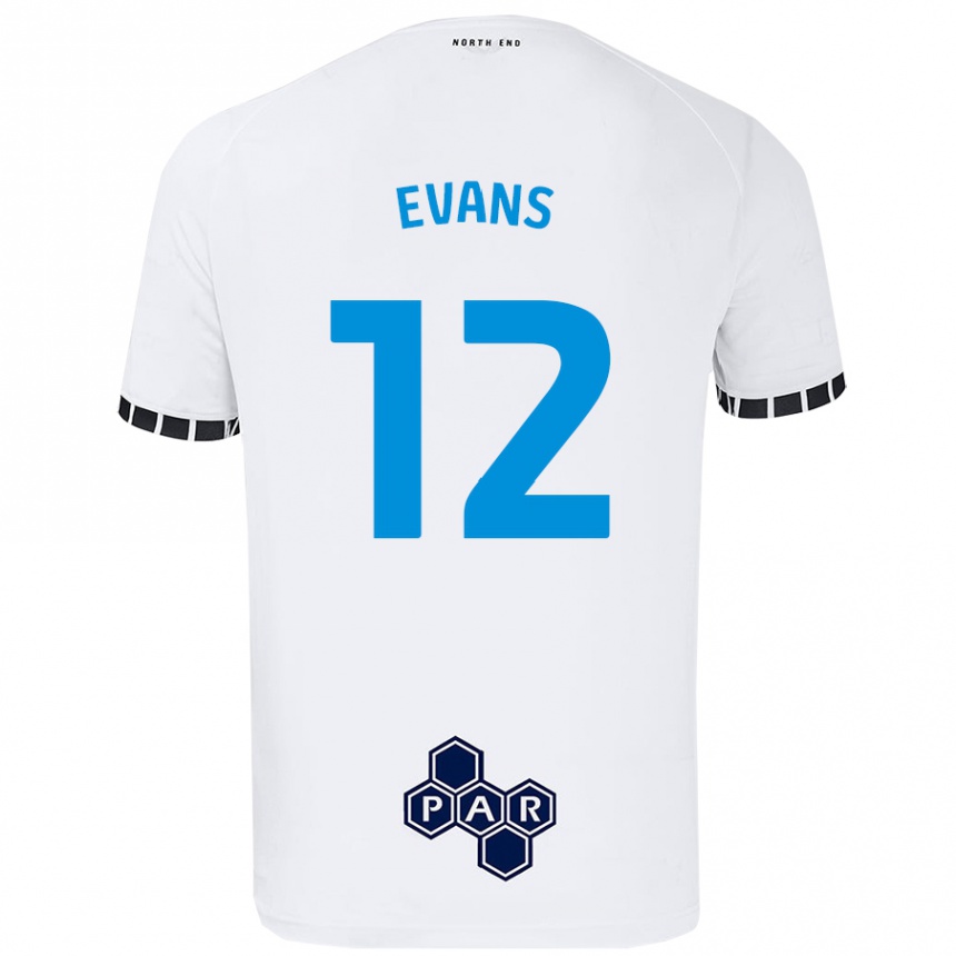 Kids Football Ched Evans #12 White Home Jersey 2024/25 T-Shirt Uk