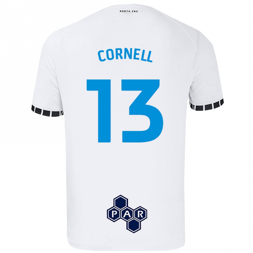 Kids Football David Cornell #13 White Home Jersey 2024/25 T-Shirt Uk