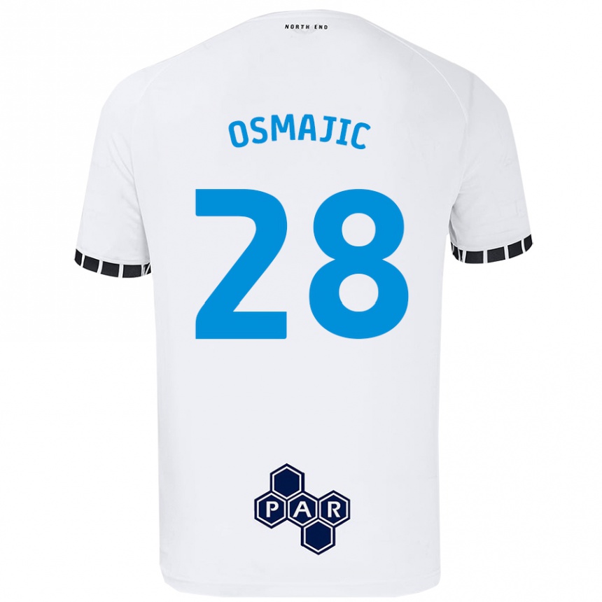 Kids Football Milutin Osmajic #28 White Home Jersey 2024/25 T-Shirt Uk