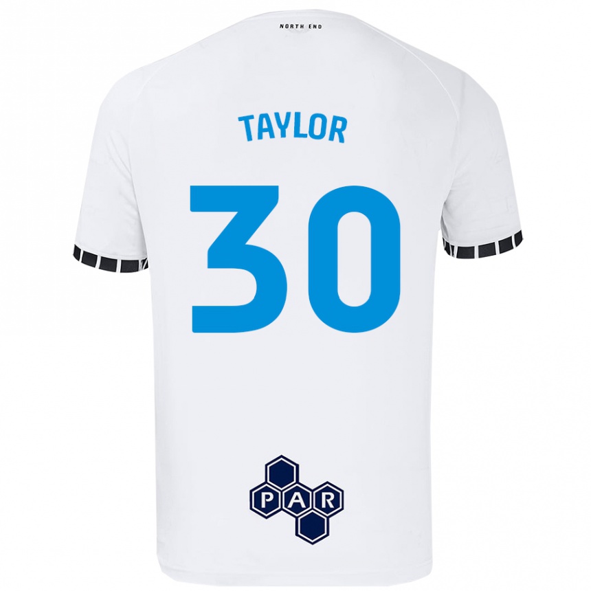 Kids Football Kian Taylor #30 White Home Jersey 2024/25 T-Shirt Uk