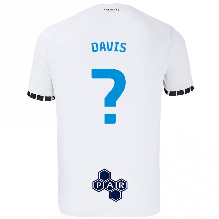 Kids Football Tommy Davis #0 White Home Jersey 2024/25 T-Shirt Uk