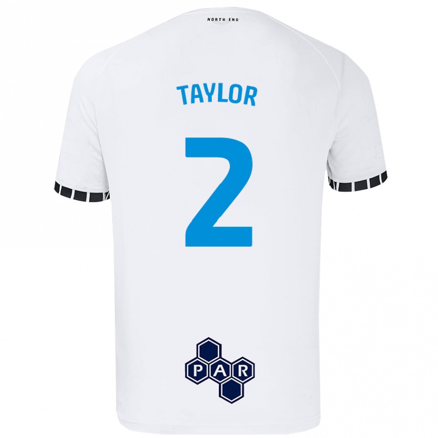 Kids Football Alex Taylor #2 White Home Jersey 2024/25 T-Shirt Uk