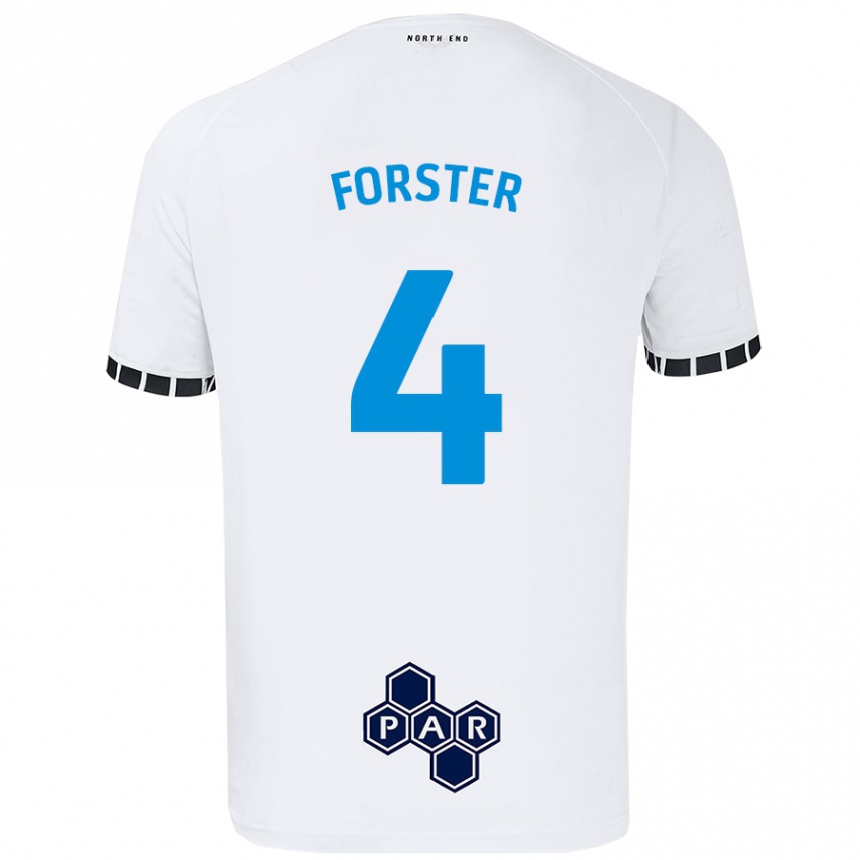 Kids Football Hannah Forster #4 White Home Jersey 2024/25 T-Shirt Uk