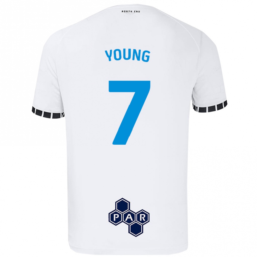 Kids Football Danielle Young #7 White Home Jersey 2024/25 T-Shirt Uk