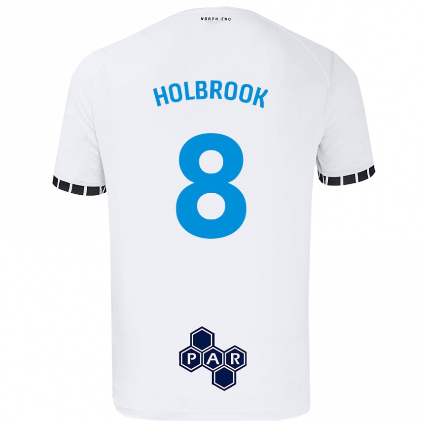 Kids Football Jess Holbrook #8 White Home Jersey 2024/25 T-Shirt Uk