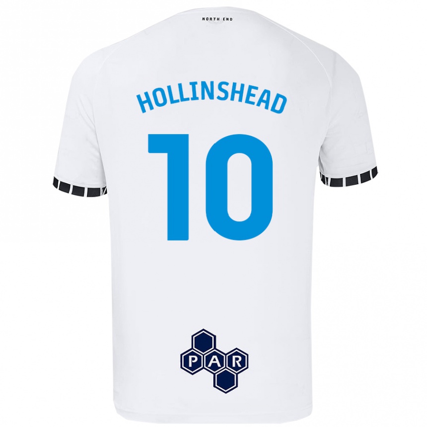 Kids Football Emily Hollinshead #10 White Home Jersey 2024/25 T-Shirt Uk