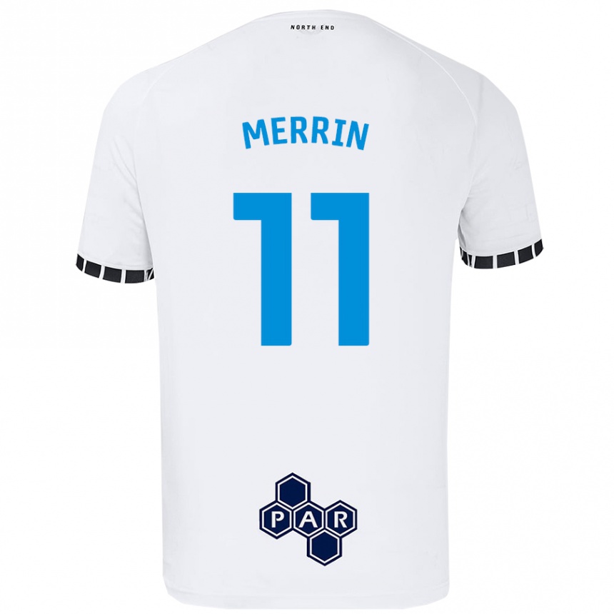 Kids Football Laura Merrin #11 White Home Jersey 2024/25 T-Shirt Uk