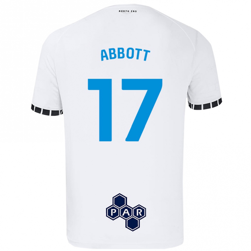 Kids Football Becky Abbott #17 White Home Jersey 2024/25 T-Shirt Uk