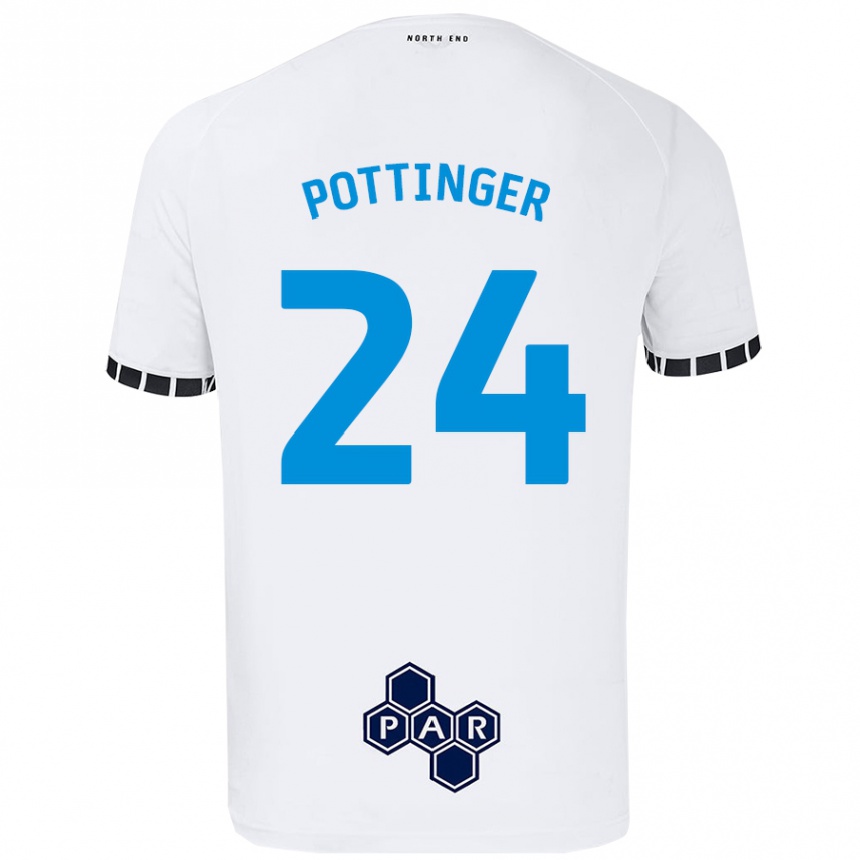 Kids Football Kaya Pottinger #24 White Home Jersey 2024/25 T-Shirt Uk