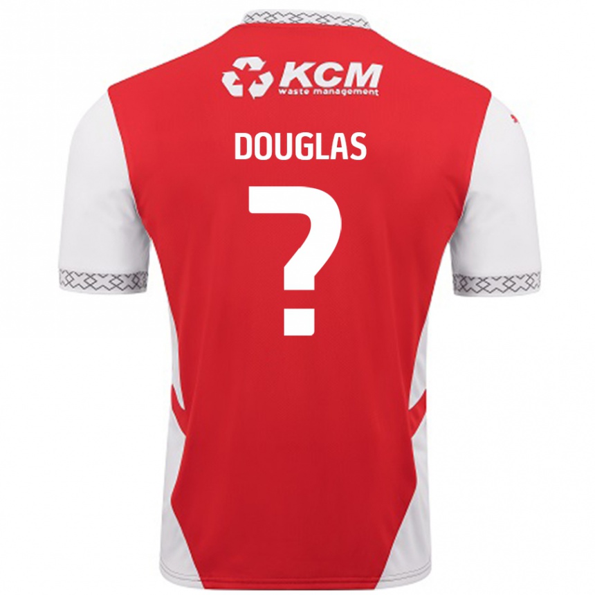 Kids Football Hamish Douglas #0 Red White Home Jersey 2024/25 T-Shirt Uk