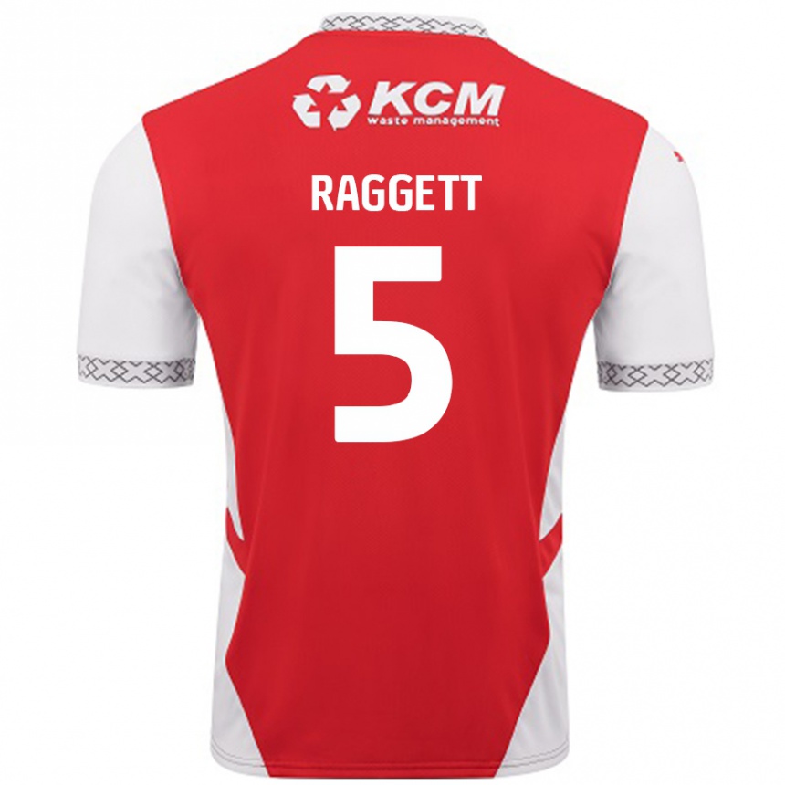 Kids Football Sean Raggett #5 Red White Home Jersey 2024/25 T-Shirt Uk