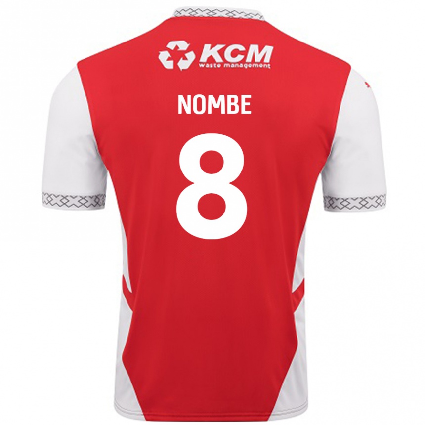 Kids Football Sam Nombe #8 Red White Home Jersey 2024/25 T-Shirt Uk