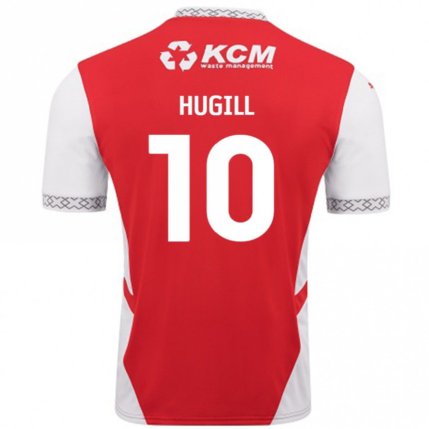 Kids Football Jordan Hugill #10 Red White Home Jersey 2024/25 T-Shirt Uk