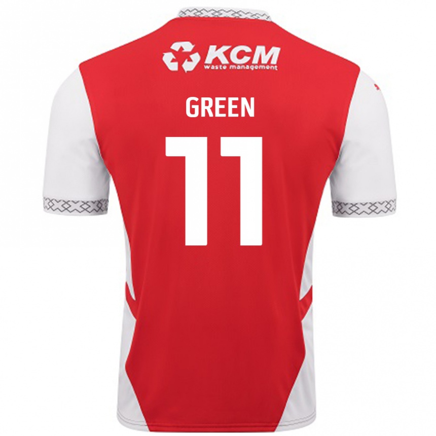 Kids Football Andre Green #11 Red White Home Jersey 2024/25 T-Shirt Uk