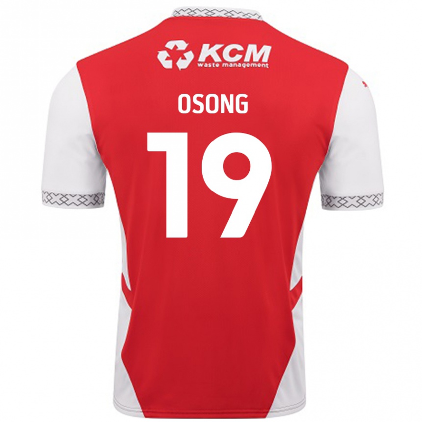 Kids Football Detlef Esapa Osong #19 Red White Home Jersey 2024/25 T-Shirt Uk