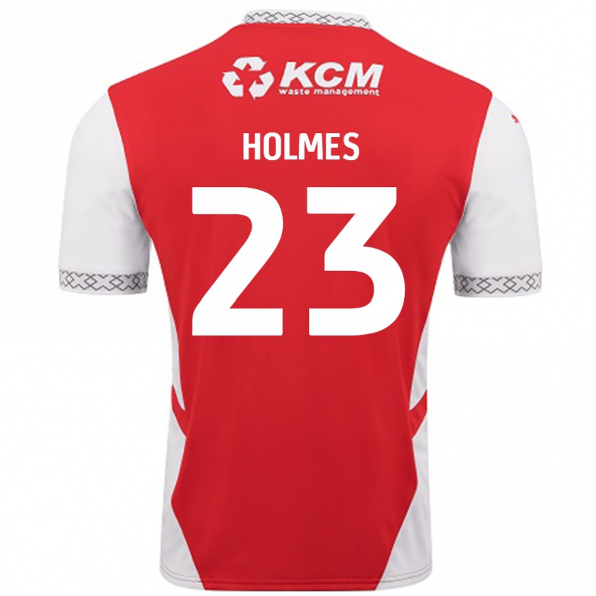 Kids Football Jack Holmes #23 Red White Home Jersey 2024/25 T-Shirt Uk