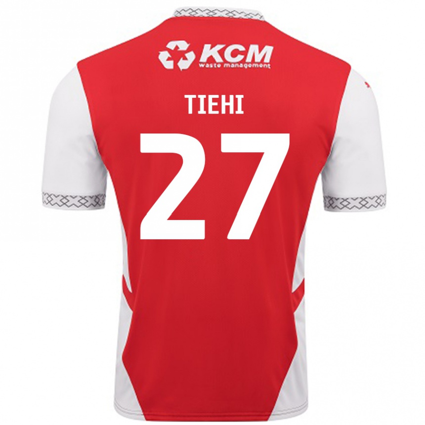 Kids Football Christ Tiehi #27 Red White Home Jersey 2024/25 T-Shirt Uk