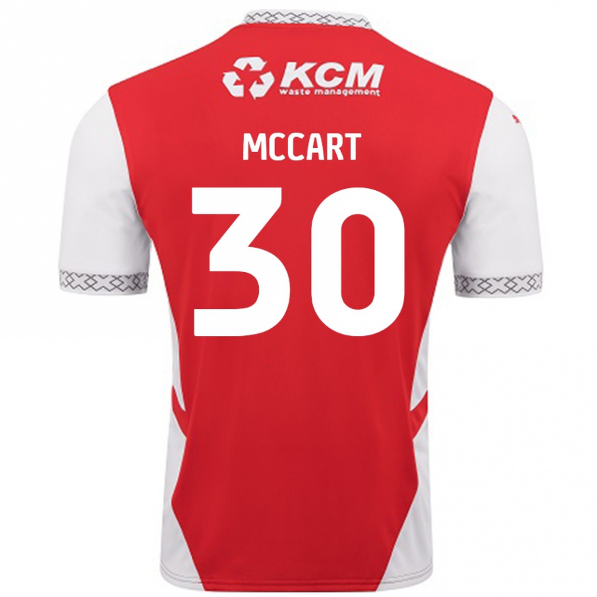 Kids Football Jamie Mccart #30 Red White Home Jersey 2024/25 T-Shirt Uk