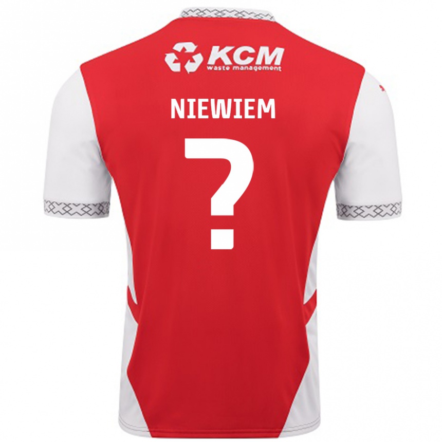 Kids Football Oscar Niewiem #0 Red White Home Jersey 2024/25 T-Shirt Uk