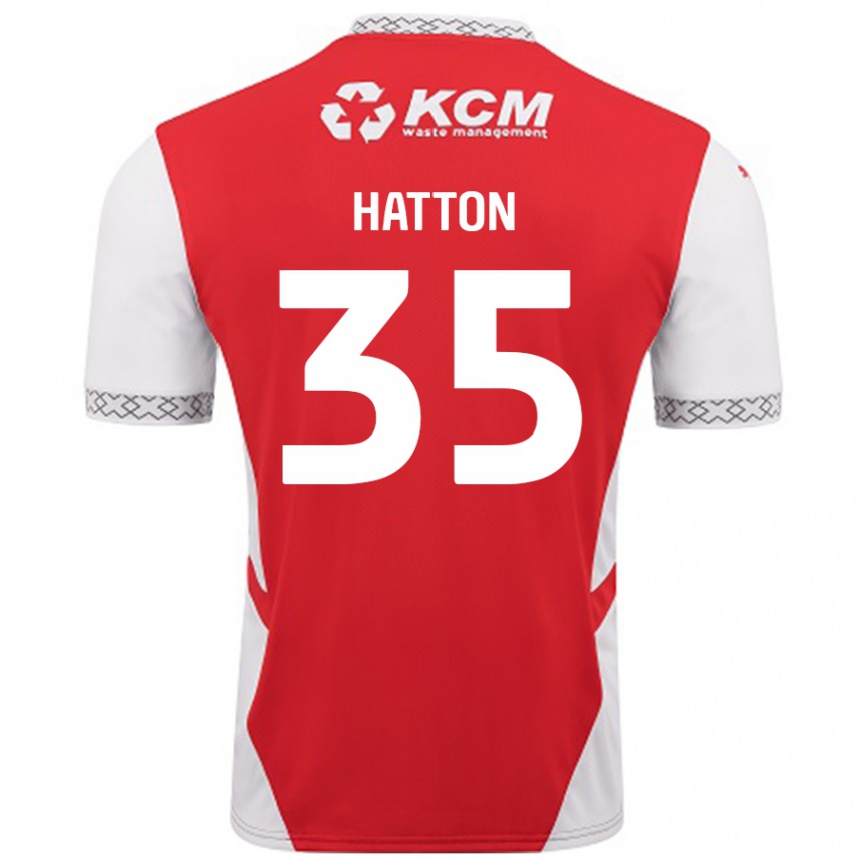 Kids Football Ben Hatton #35 Red White Home Jersey 2024/25 T-Shirt Uk