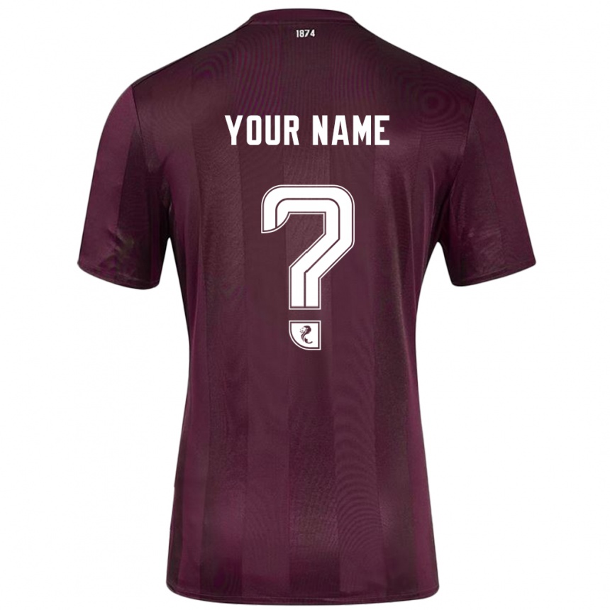 Kids Football Your Name #0 Burgundy Home Jersey 2024/25 T-Shirt Uk