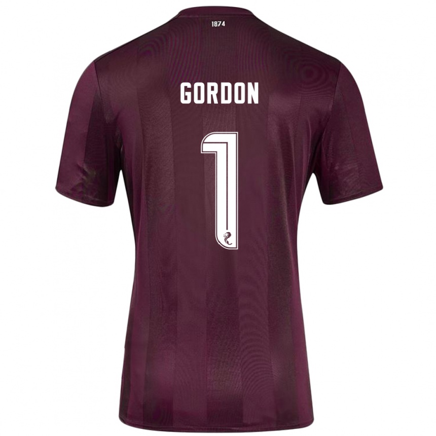 Kids Football Craig Gordon #1 Burgundy Home Jersey 2024/25 T-Shirt Uk