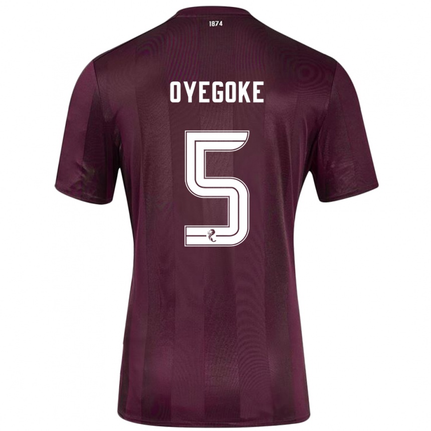 Kids Football Daniel Oyegoke #5 Burgundy Home Jersey 2024/25 T-Shirt Uk