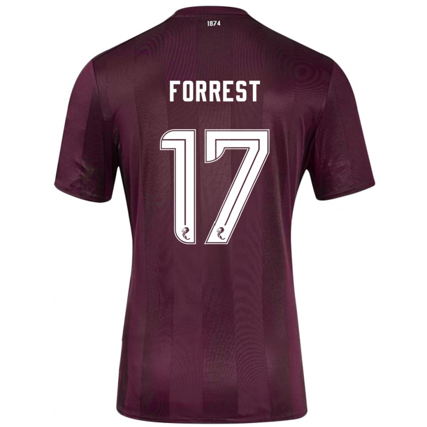 Kids Football Alan Forrest #17 Burgundy Home Jersey 2024/25 T-Shirt Uk