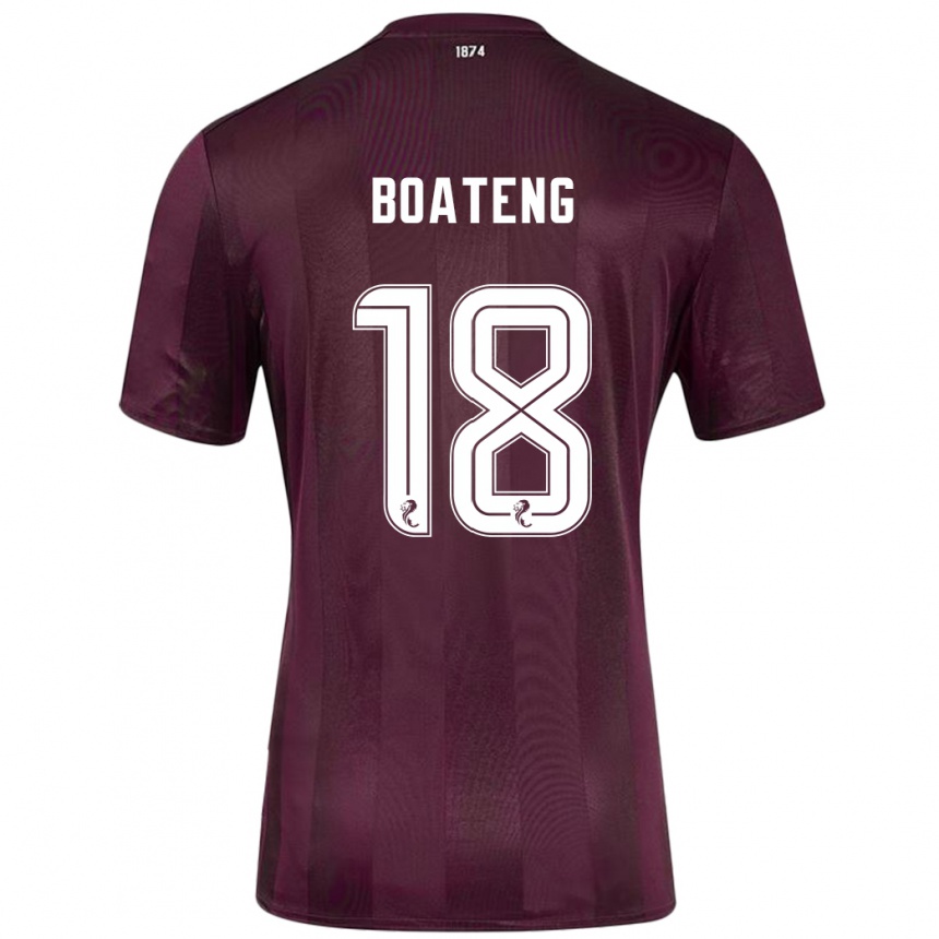 Kids Football Malachi Boateng #18 Burgundy Home Jersey 2024/25 T-Shirt Uk