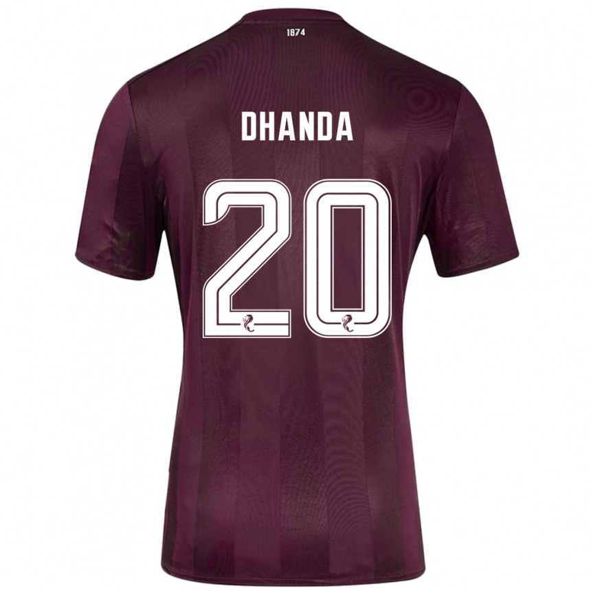 Kids Football Yan Dhanda #20 Burgundy Home Jersey 2024/25 T-Shirt Uk