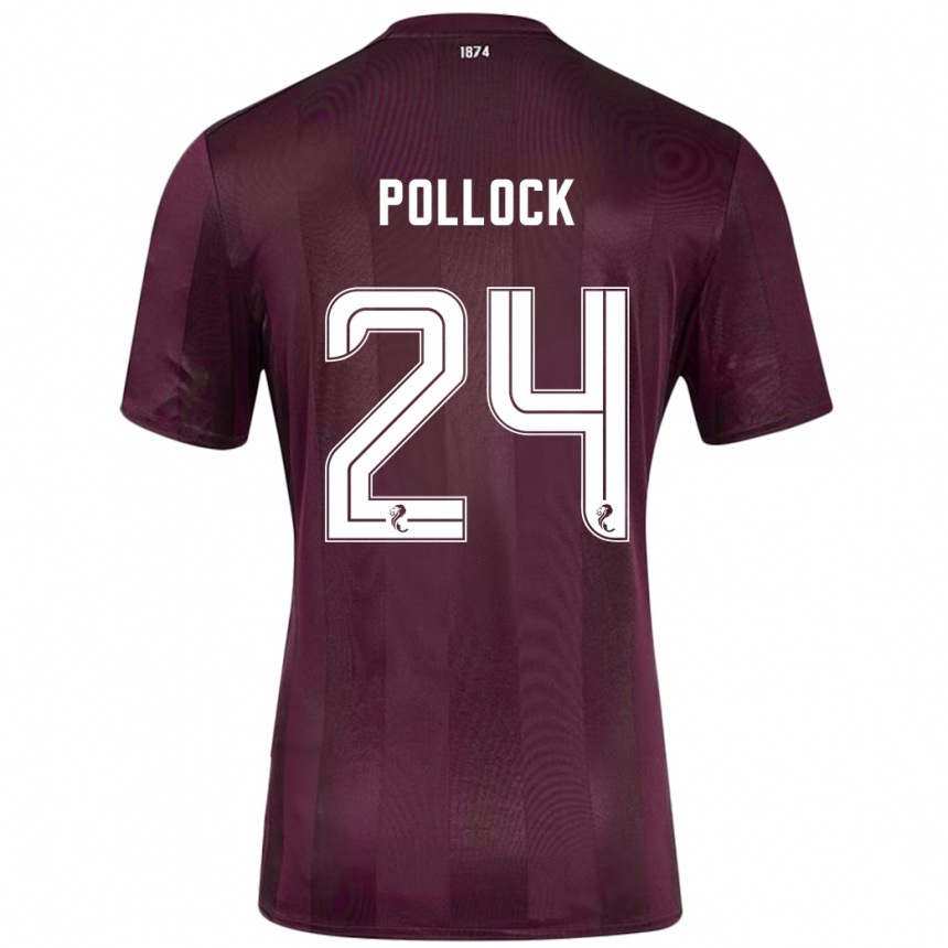 Kids Football Finlay Pollock #24 Burgundy Home Jersey 2024/25 T-Shirt Uk