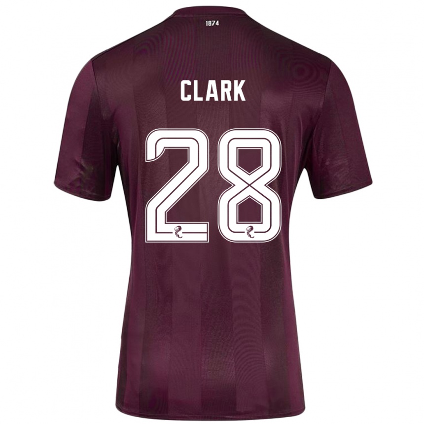 Kids Football Zander Clark #28 Burgundy Home Jersey 2024/25 T-Shirt Uk