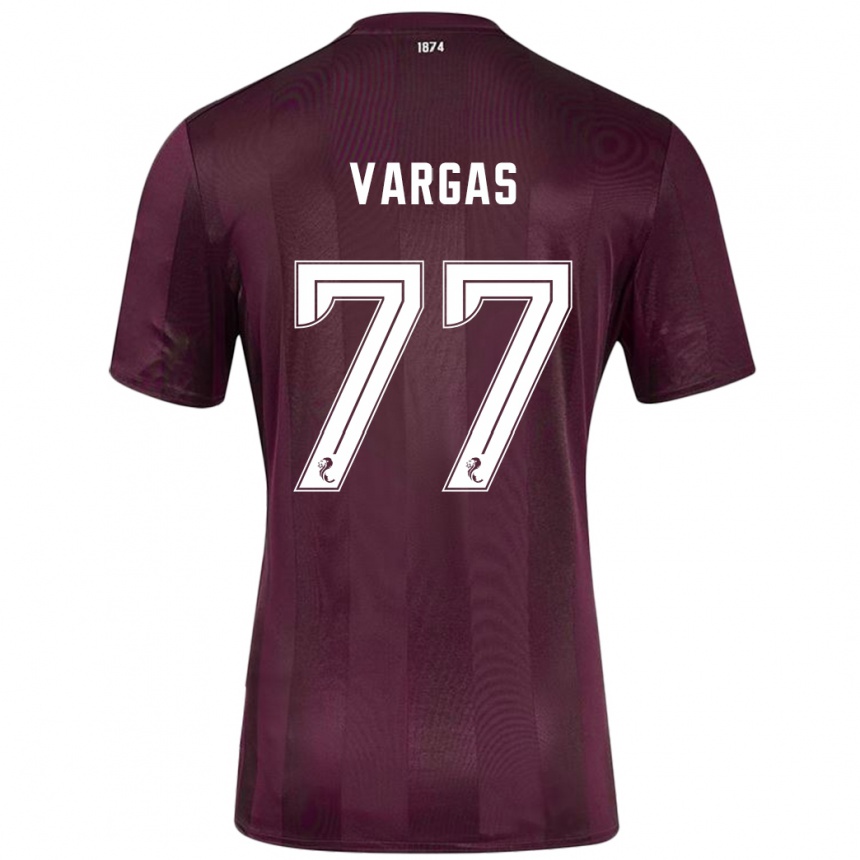 Kids Football Kenneth Vargas #77 Burgundy Home Jersey 2024/25 T-Shirt Uk