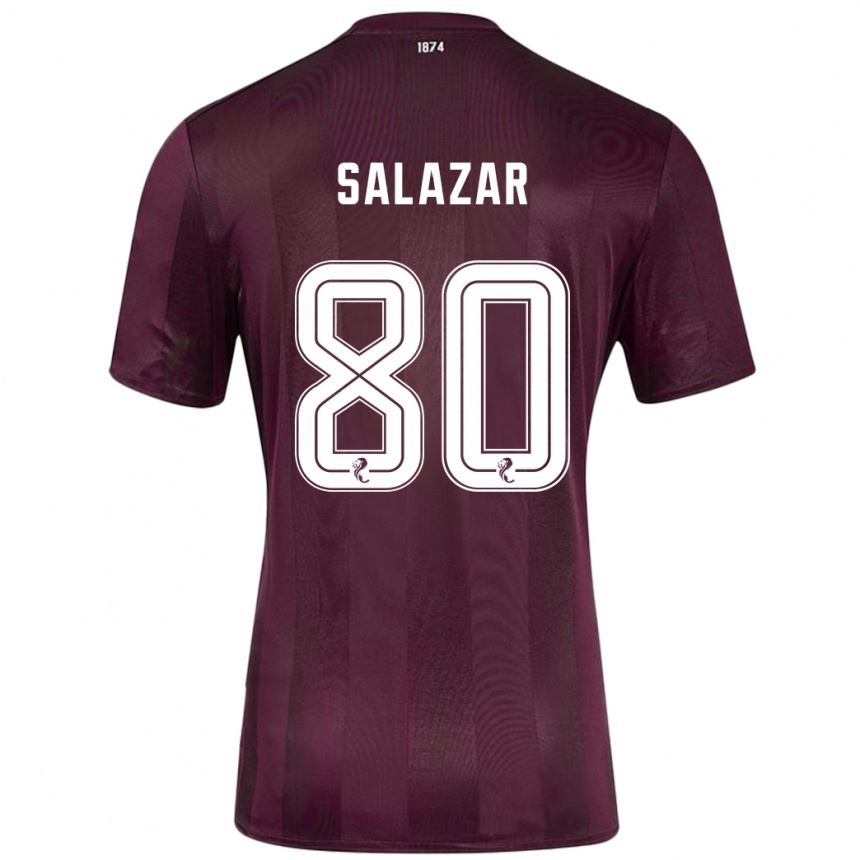 Kids Football Andrés Salazar #80 Burgundy Home Jersey 2024/25 T-Shirt Uk