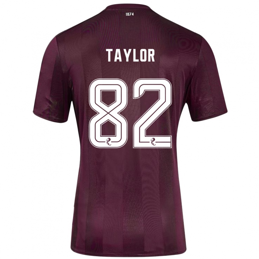 Kids Football Gerald Taylor #82 Burgundy Home Jersey 2024/25 T-Shirt Uk