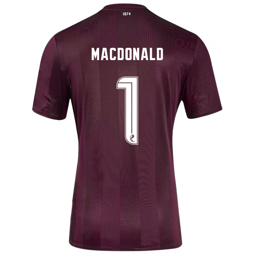 Kids Football Jamie Macdonald #1 Burgundy Home Jersey 2024/25 T-Shirt Uk