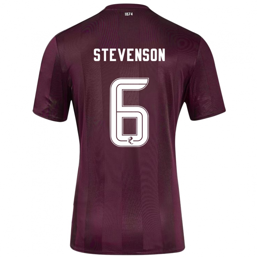 Kids Football Gus Stevenson #6 Burgundy Home Jersey 2024/25 T-Shirt Uk