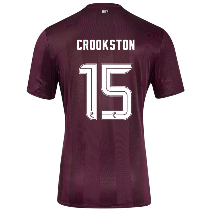 Kids Football Gregor Crookston #15 Burgundy Home Jersey 2024/25 T-Shirt Uk