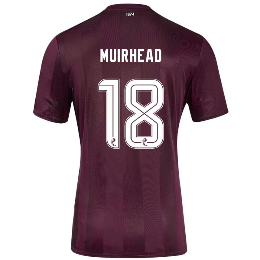 Kids Football Owen Muirhead #18 Burgundy Home Jersey 2024/25 T-Shirt Uk