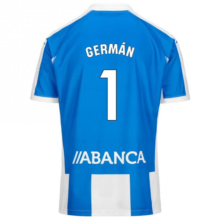 Kids Football Germán Parreño #1 Blue White Home Jersey 2024/25 T-Shirt Uk