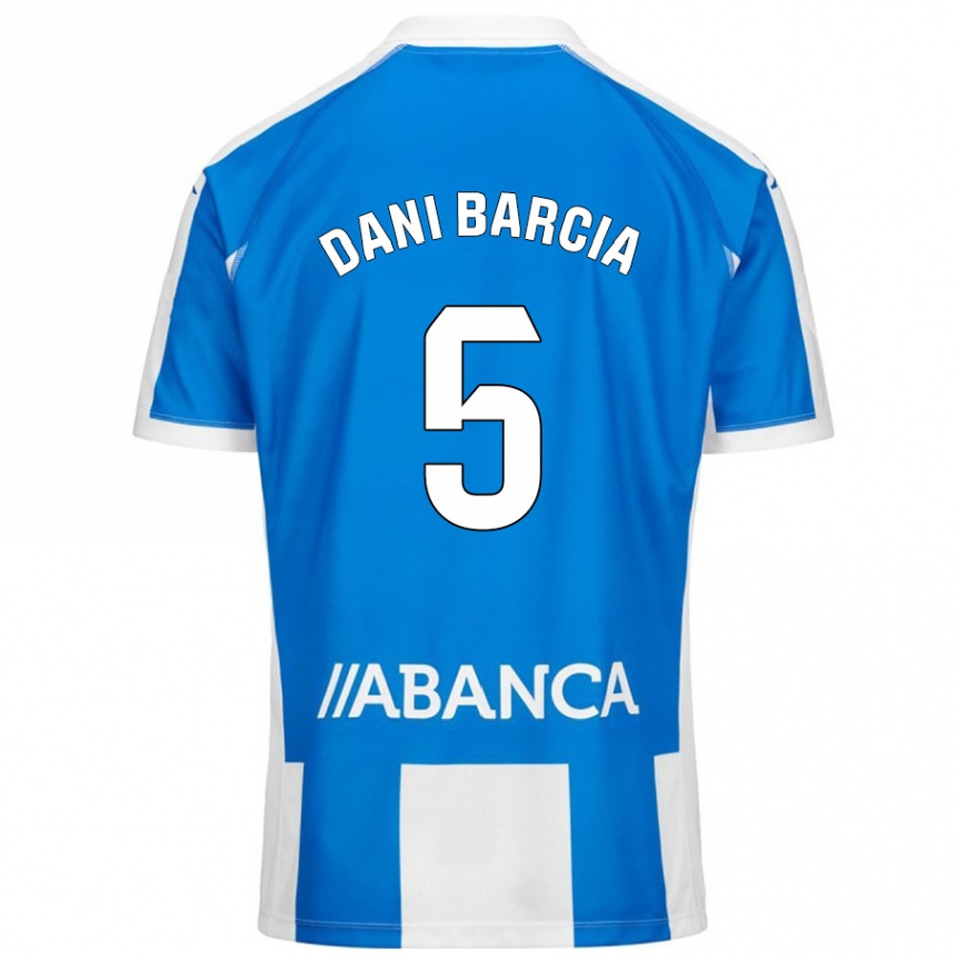 Kids Football Dani Barcia #5 Blue White Home Jersey 2024/25 T-Shirt Uk