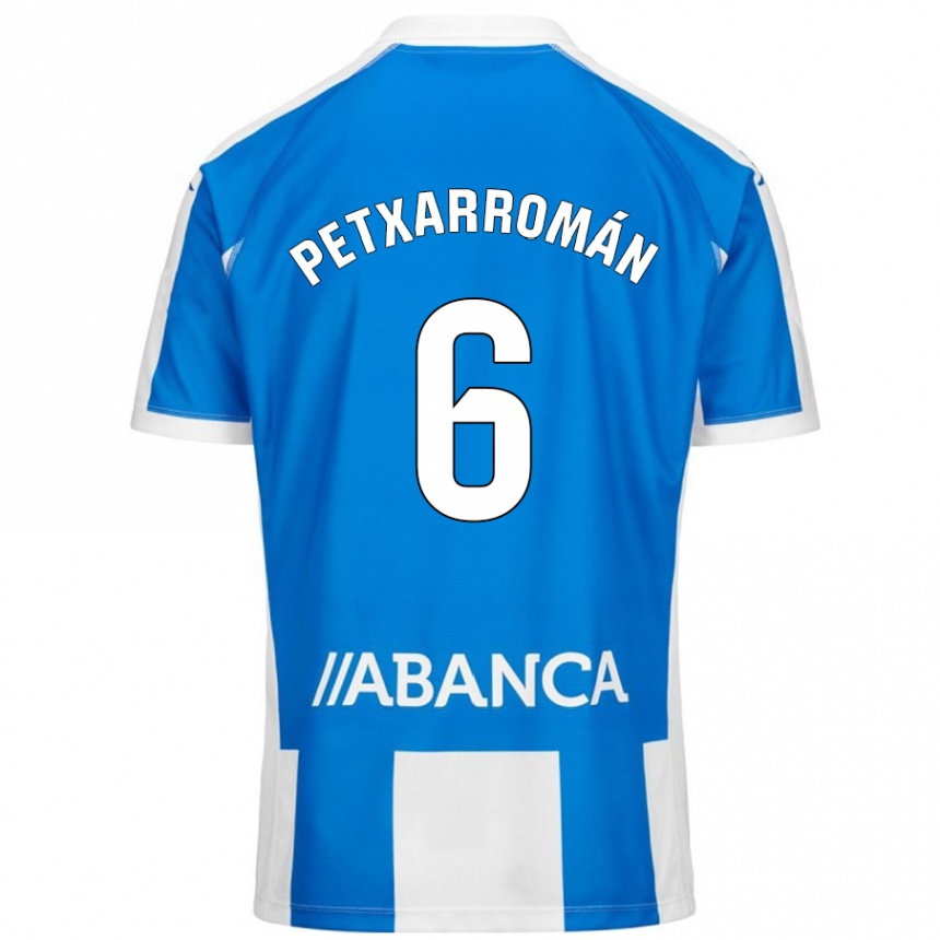 Kids Football Álex Petxa #6 Blue White Home Jersey 2024/25 T-Shirt Uk