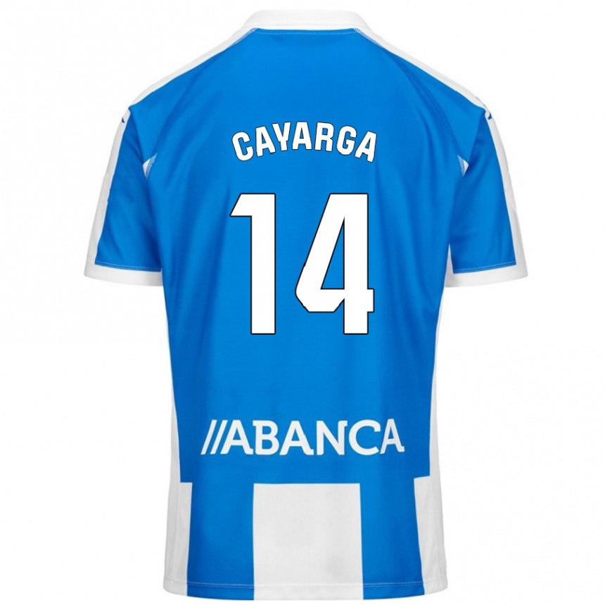 Kids Football Berto Cayarga #14 Blue White Home Jersey 2024/25 T-Shirt Uk