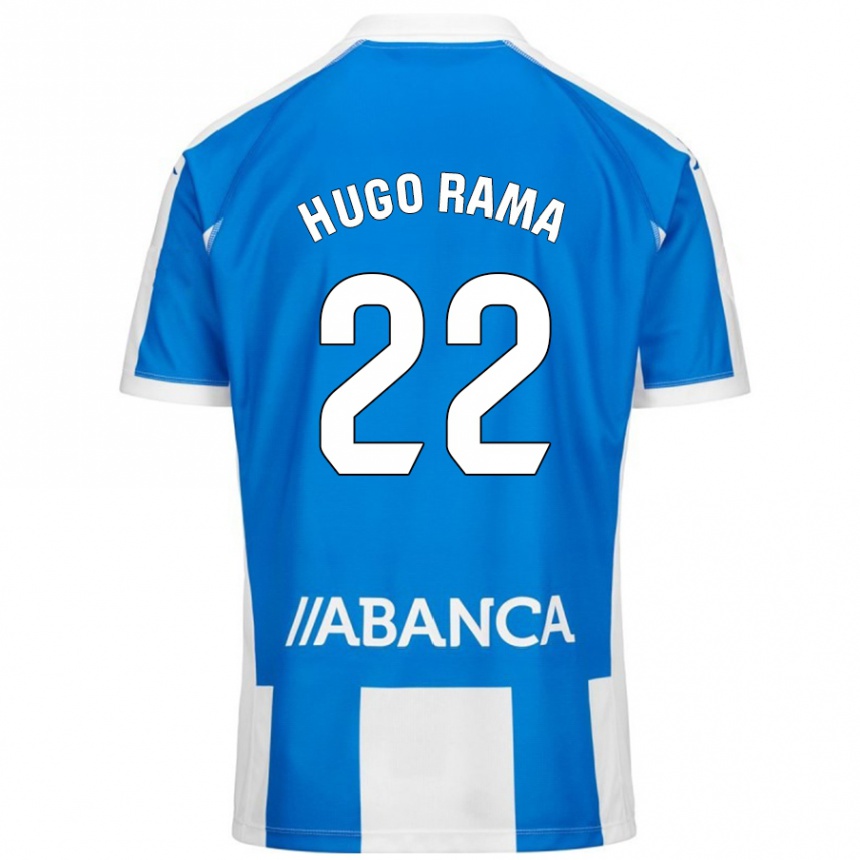 Kids Football Hugo Rama #22 Blue White Home Jersey 2024/25 T-Shirt Uk