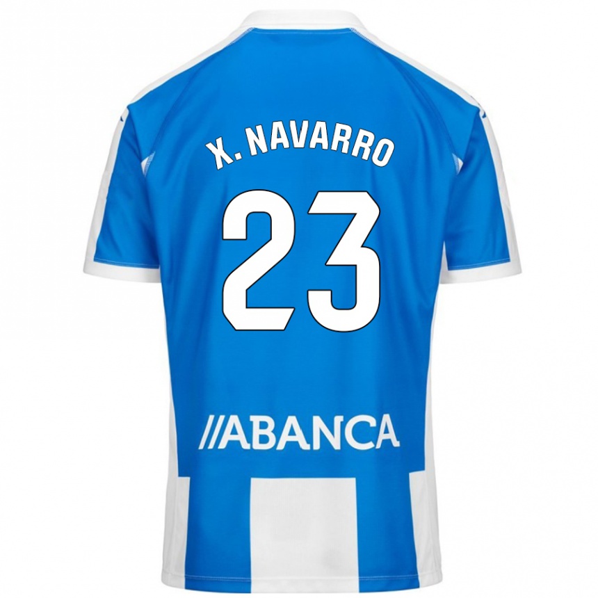 Kids Football Ximo Navarro #23 Blue White Home Jersey 2024/25 T-Shirt Uk