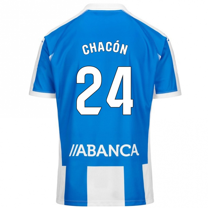 Kids Football Luis Chacón #24 Blue White Home Jersey 2024/25 T-Shirt Uk