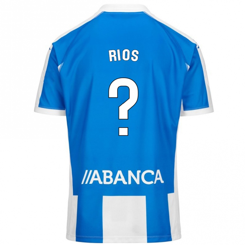 Kids Football Hugo Rios #0 Blue White Home Jersey 2024/25 T-Shirt Uk